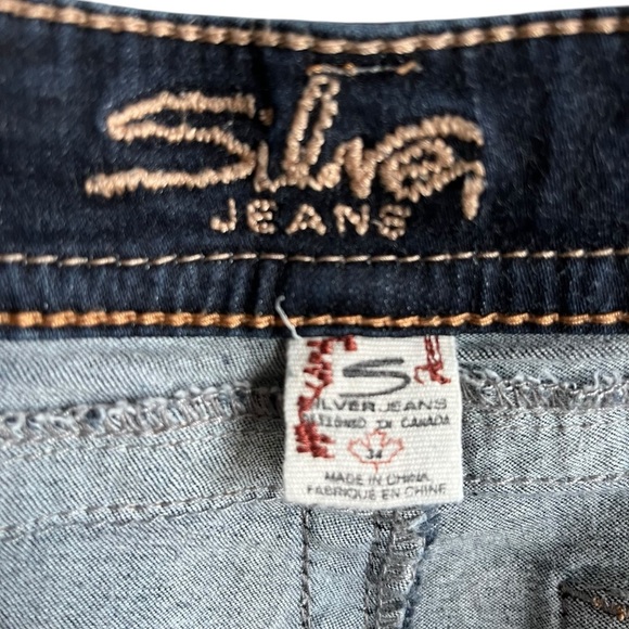 Silver Jeans Tuesday 16 1/2” Slim Bootcut Size 34 Y2K Low Rise Dark Wash… - Picture 14 of 15